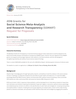 2016 Grants for Social Science Meta