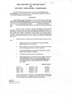 declaration of restrictions section 1 poplar hill subdivision