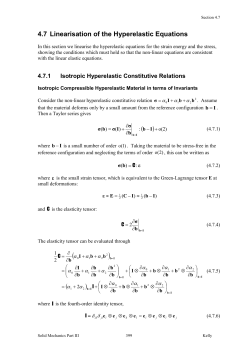 4.7 Linearisation of the Hyperelastic Equations