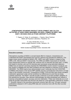 Atmospheric Sounding Product Development and Cal/Val Activities