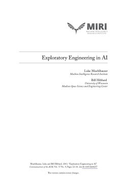 Exploratory Engineering in AI - Machine Intelligence Research Institute