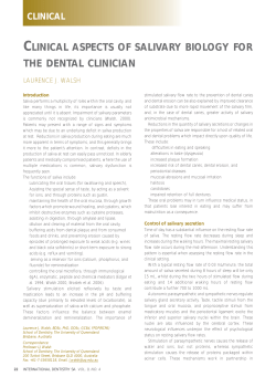 clinical aspects of salivary biology for the dental clinician