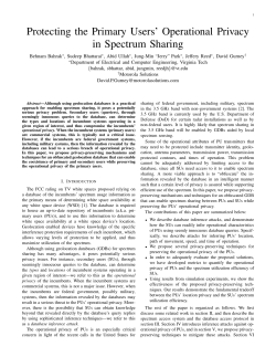 Protecting the Primary Users` Operational Privacy in