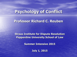 Conflict Theory. Law 538.