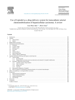 Use of Lipiodol as a drug-delivery system for transcatheter