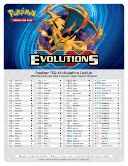 Pok&eacute;mon TCG: XY&mdash;Evolutions Card List