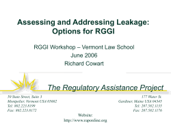 Allocating to Generation - Regional Greenhouse Gas Initiative