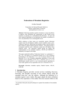 Federation of Metadata Registries