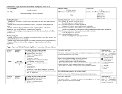 Pelahatchie High School Lesson Plan Template 2015
