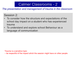 CHRONIC Trauma - Thomas Tallis School