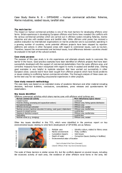 Case Study theme N. 8 &ndash; OFFSHORE &ndash; Human commercial
