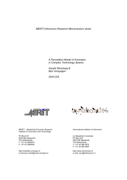 MERIT-Infonomics Research Memorandum series A Percolation