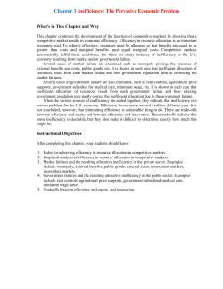 Chapter 3 Inefficiency: The Pervasive Economic Problem