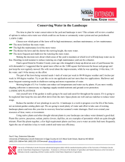 Conserving Water in the Landscape