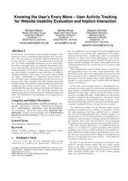 Knowing the User`s Every Move &ndash; User Activity