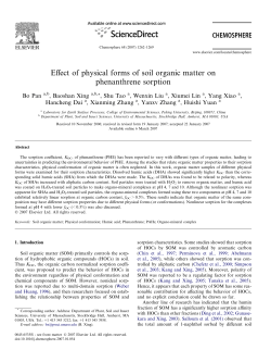 Effect of physical forms of soil organic matter on phenanthrene