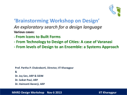 How and Why? MHRD Design Workshop Nov 6 2013
