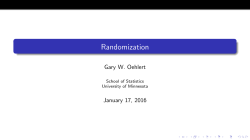 Randomization - School of Statistics