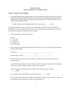 Faculty Comprehensive Assessment Survey