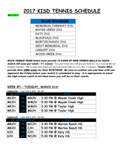 2005 kisd tennis schedule