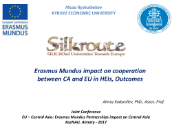 Erasmus Mundus impact on cooperation between CA and EU in
