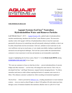 Aquajet Systems EcoClear &reg; Neutralizes Hydrodemolition Water