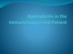 Appendicitis in the Immunosuppressed Patient