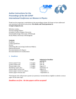 Author Instructions for the Proceedings of the 6th IUPAP