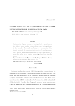 testing for causality in continuous time bayesian network models of
