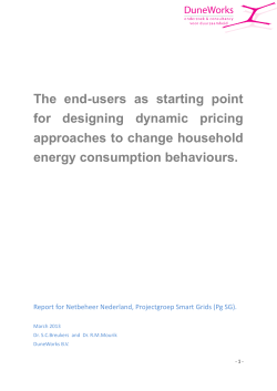 The end-users as starting point for designing dynamic pricing