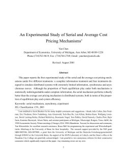 An Experimental Study of Serial and Average Cost Pricing