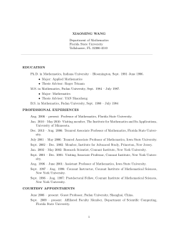 XIAOMING WANG Department of Mathematics Florida