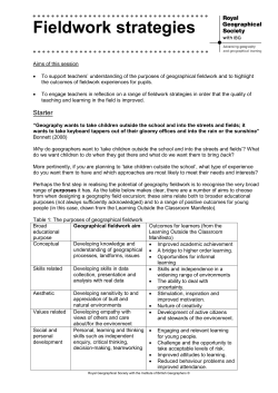 Fieldwork strategies