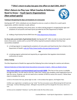 Return to Play - What Coaches Need to Know