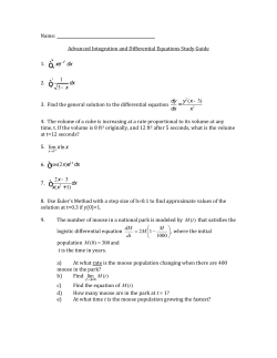 Name: Advanced Integration and Differential Equations Study Guide