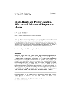 Cognitive, Affective and Behavioural Responses to Change