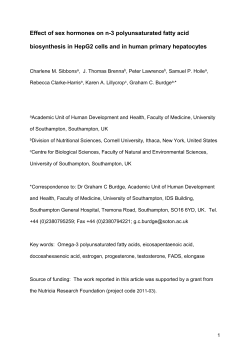 Effect of sex hormones on n-3 polyunsaturated fatty acid