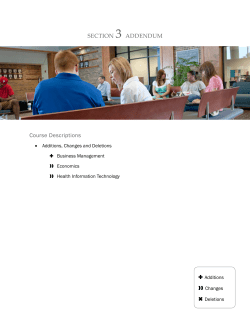 Course Descriptions SECTION 3 ADDENDUM Changes