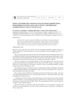 effect of mercury and effluents on seed germination, root