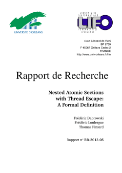Nested Atomic Sections with Thread Escape: A Formal Definition