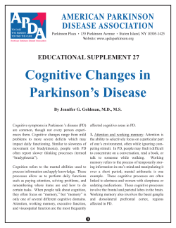 APDA Cognitive Changes in PD - Parkinson Association of the