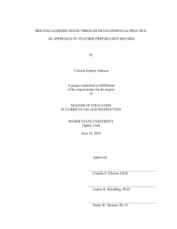 MEETING LEARNER NEEDS MEETING LEARNER NEEDS