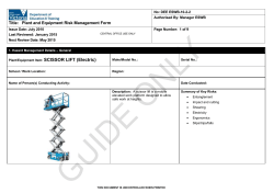 Plant and Equipment Risk Management Form