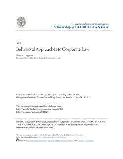 Behavioral Approaches to Corporate Law