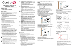 7&rdquo; Wall-Mount Touch Screen Installation Guide