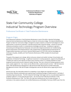 The Professional Certificate in Total Productive