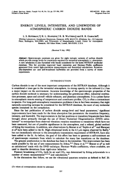 energy levels, intensities, and linewidths of atmospheric carbon