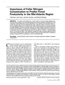 Importance of foliar nitrogen concentration to predict forest