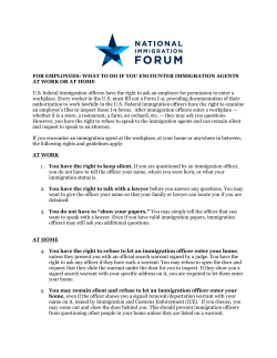 FOR EMPLOYEES: WHAT TO DO IF YOU ENCOUNTER IMMIGRATION AGENTS AT