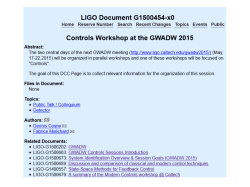 Modern control, general outcome: Session C - DCC